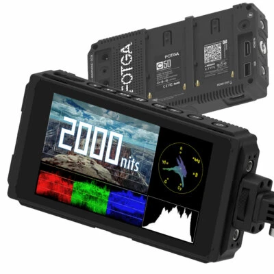 Fotga C50 5-Inch 2000nit Camera Field Monitor HD IPS Touch Screen 4K HDMI 3G SDI - Image 1 of 4