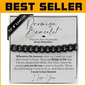 Meaningful Stainless Steel Cuban Link Bracelet - Romantic Gift for Boyfriend - Picture 1 of 10