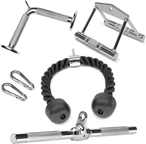 A2ZCare Cable Attachments: Double D Handle, Tricep Rope, Rotating Bar, V Shaped - Picture 1 of 11