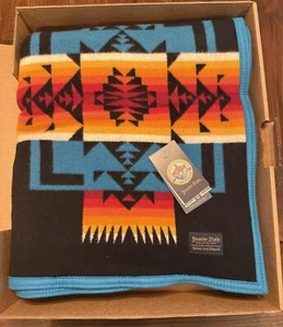 NEW Pendleton  CHIEF JOSEPH BLANKET Black Twin 64x80 NWT Wool Cotton USA - Picture 1 of 7