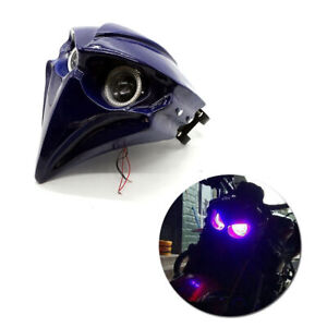 Moto Assembly LED Eagle Eye Fog Lamp Transform Headlight Fit For Harley Blue