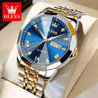 OLEVS Men's Wristwatch Rhombus Mirror Quartz Waterproof Luminous StainlessSteel