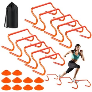 Agility Hurdles Training Equipment - 10 Speed Hurdles and 10 Soccer Cones wit... - Picture 1 of 6
