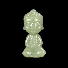 19g China Natural Hetian Jade Hand Carved Baobao Buddha Statue Pendant Talisman