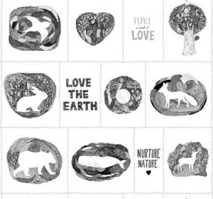 {Love the Earth} Panel Windham Fabrics Fabric Newborn Baby Quilt NATURE Animals - Picture 1 of 10