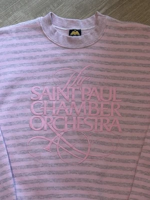 Vintage St Paul Chamber Orchestra Sweatshirt Men’s Large Pink Gray USA 90’s 80’s - Image 1 of 4