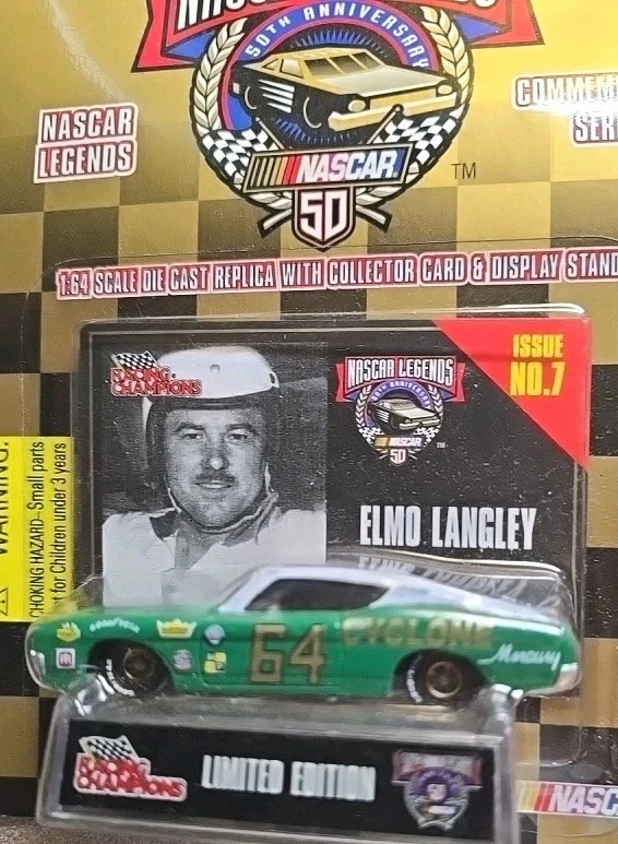 Campeones de carreras NASCAR LEGENDS CHAMPIONS 1969 MERCURY CYCLONE 64 ELMO LANGLEY Foto 1 de 2