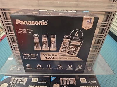 Panasonic KX-TG994SK DECT 6.0 Bluetooth  4-Handset Cordless Phone Bundle - Image 1 of 4