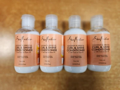 4 Pk: SheaMoisture Curl & Shine Conditioner-Coconut & Hibiscus-TRAVEL 3.2 oz E2D - Image 1 of 4