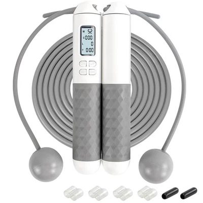 Беспроводной скакалка со счетчиком, утяжеленный скакалка с ЖК-дисплеем, - Изображение 1 из 4