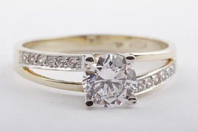 Kristall Ring 333 Gelbgold 8kt 6,0mm Gr.52 16,6mm . - Bild 1 von 4