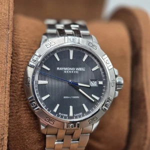Raymond Weil Tango Quarz graues Zifferblatt Edelstahl Herrenuhr 8160 gebraucht  - Bild 1 von 10