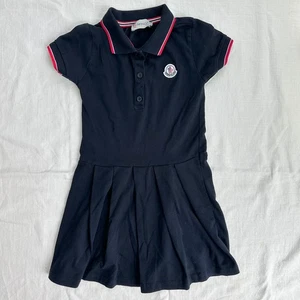 Moncler Drop Waist Short Sleeve Polo Dress Navy Girls Size 122/128 7 8 - Picture 1 of 5