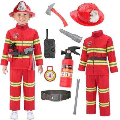 Детский костюм пожарного — наряд для косплея на Хэллоуин для мальчиков пожарного - Изображение 1 из 4