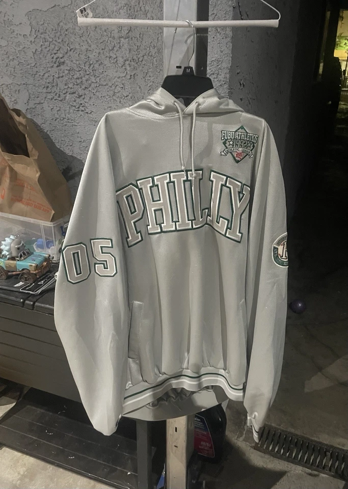 Suéter con Capucha Vintage Fubu Philly Edición Ciudad 2XL #05 Atletismo 1992 Raro Foto 1 de 3