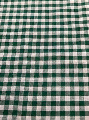 Cuadros de algodón verde y blanco, cuadrados de 1/4"-- 1 1/8 yardas Foto 1 de 2