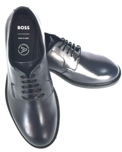 Zapatos de cuero Hugo Boss Dressletic Derby para hombre en azul oscuro. T114 - Imagen 1 de 10