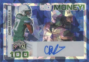 Chris Brazzell II 2024 Leaf Metal So Money! Blue Crystals Auto #5/7 #SM-CB1 - Picture 1 of 2