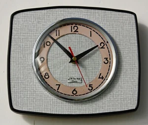 NEW 24cm Grey Wall Clock - Retro Formica Mid Century Style Vintage French Gift - Picture 1 of 3