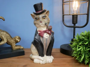 New Gentleman Owl Ornament Indoor Unique Figure Animal Home Decor Gift - Picture 1 of 7
