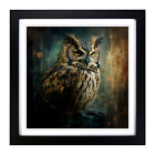 Owl Grunge Wall Art Print Framed Canvas Picture Poster Home Decor Living Room