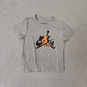 Nike AIR JORDAN Shirt Boys 2t T-shirt Toddler Grey Gray Short Sleeve Graphic Tee - Picture 1 of 6