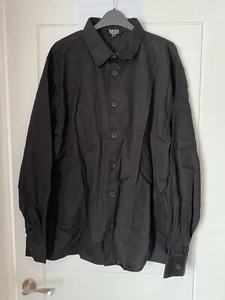 E3 Boohoo Man Twill Over shirt With Back Print Black Size L - Picture 1 of 2