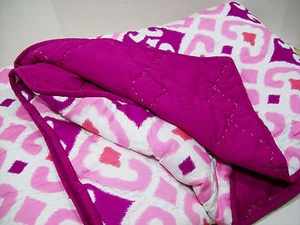 Edredón doble Pottery Barn Teen varios colores rosa púrpura Gemma Ikat nuevo - Imagen 1 de 1