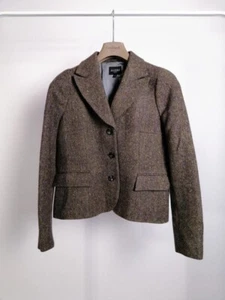Hobbs Lambswool & Alpaca Blend Jacket Blazer Herringbone long sleeve Size 14 - Picture 1 of 10