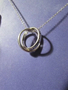 SAO 16" silvertone necklace with "HOPE"  and "DREAM" rings - Picture 1 of 3