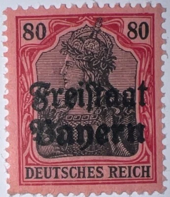 Sellos de viaje: Alemania Baviera Baviera Estampillas Scott #187 - 80pf Como Nuevo MOGH Wmk Foto 1 de 4