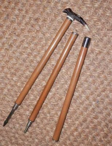 Antique Petite Writers Antler Gadget Dress Cane/Stick (Concealed Pen & Pencil) - Picture 1 of 12
