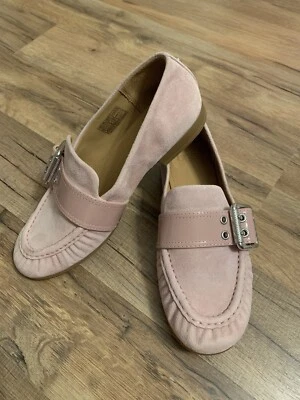 New UGG Womens Charlotte Slip-on Buckle Loafers Suede Pink Sz 5 - Image 1 of 4
