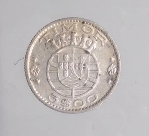 Portuguese Timor 3 escudo 1958 silver  Km#14 AUNC - Picture 1 of 2
