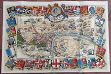 1953 Historic Queen Elizabeth II Royal Coronation Route Map London Pictorial