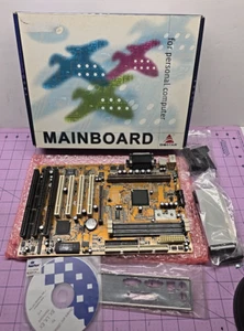 NOS Vintage Retro Biostar M6TLC Ver 1.3 slot 1 Motherboard with I/O shield - Picture 1 of 7