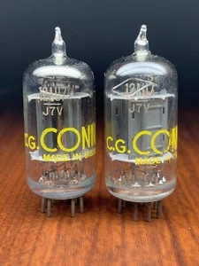 Matched PAIR OF 12AU7 VACUUM TUBES SYLVANIA 1950S NOS++ - Picture 1 of 8