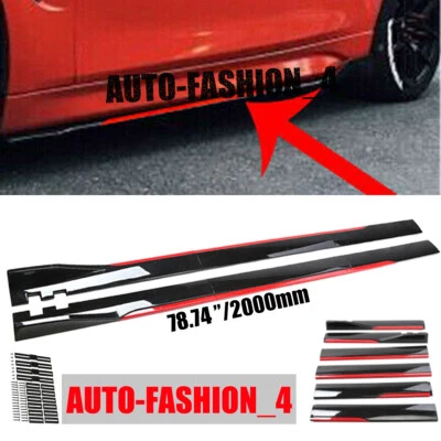 For Dodge Attitude 78.7" Red Side Skirt Extension Body Kit Lip Splitters - Imagem 1 de 4