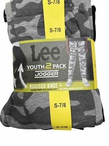 NWT Lee Youth 2-pack sweatpants Fleece Lined Jogger Reinforced Knee Multiple  Sz - Picture 1 of 6