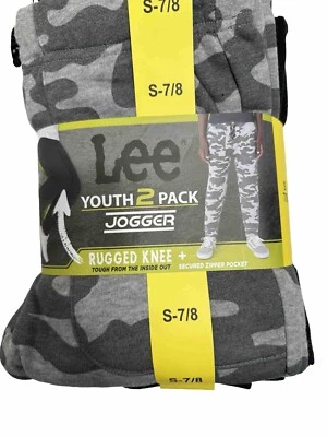 Новый с Ярлыками Lee молодежи 2 упаковки тренировочные штаны флис с подкладкой бегун усиленный колена несколько размер - Изображение 1 из 4