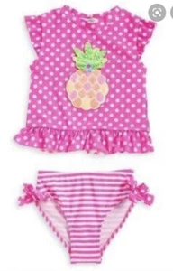 $24 Infant Girls flapdoodles 2 Pc pineapple bathing suit size 12 months P135 Y - Picture 1 of 5