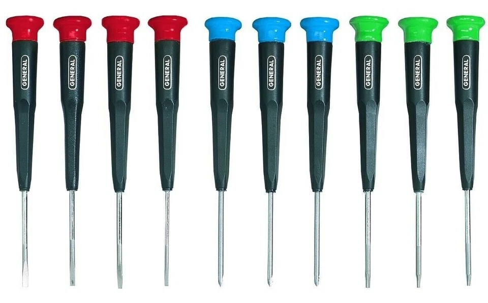 General Tools 690 10 Piece Mini Screwdriver Set Phillips, Slotted & Torx - Image 1 of 1