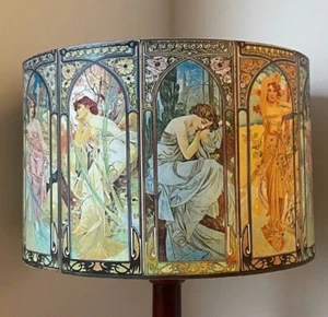 Mucha Ladies lampshade, light shade, shabby chic, art nouveau style - Picture 1 of 5