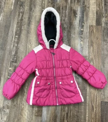 Chaqueta antiniebla London para niños y niñas talla pequeña rosa acolchada con capucha  Foto 1 de 4