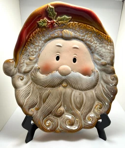 Vintage Santa Christmas Holiday Cookie Snack Plate Platter 9.25” x 8” - Picture 1 of 3