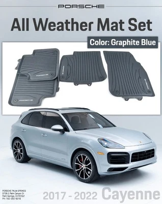 2017-2022 PORSCHE Cayenne Set Foot Mats Rubber Graphite Blue 9Y0044801OH7 (L) - Image 1 of 4