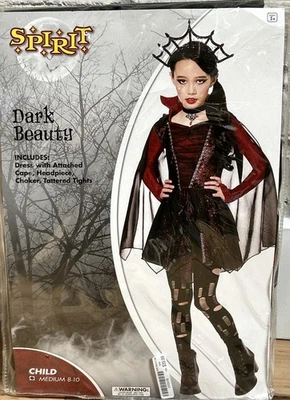 Spirit Halloween Vampire Witch Costume Medium 8/10  - 3 Pieces - Dark Beauty Red - Image 1 of 2