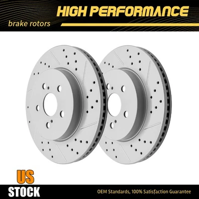 Rotores de freno de disco delanteros perforados y ranurados de 283 mm para Toyota Corolla Prius Prime Foto 1 de 4