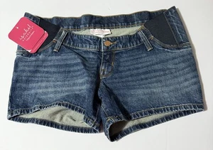 Isabel Maternity Size 4 Denim Shorts NEW 4" Inseam Expandable Sides MIDI Short - Picture 1 of 10