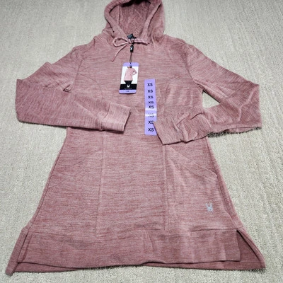 Spyder Active 连帽衫女式 XS 束腰外衣长度跑步运动休闲锻炼粉色火车 — 第 1/4 张图片